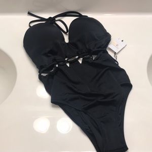 Shade & Shore Black Cut Out One Piece